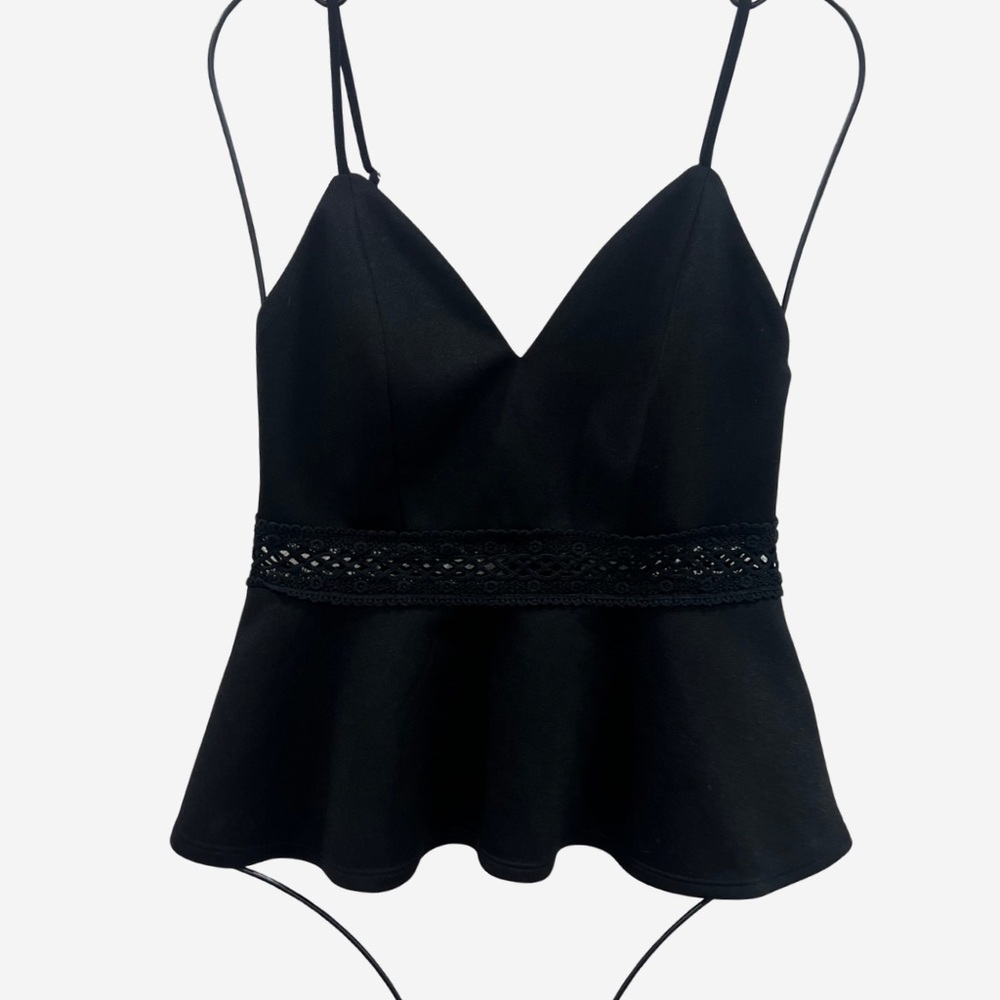 Forever 21 Black Sweetheart Peplum Bustier Camisole Tank Top Size Small